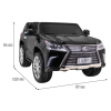 Lexus LX570 Lakierowane Autko dla 2 dzieci Czarny + Pilot + Koła EVA + Radio MP3 LED